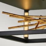 Quintiesse Styx Modern LED Flush Ceiling Light Black / Gold