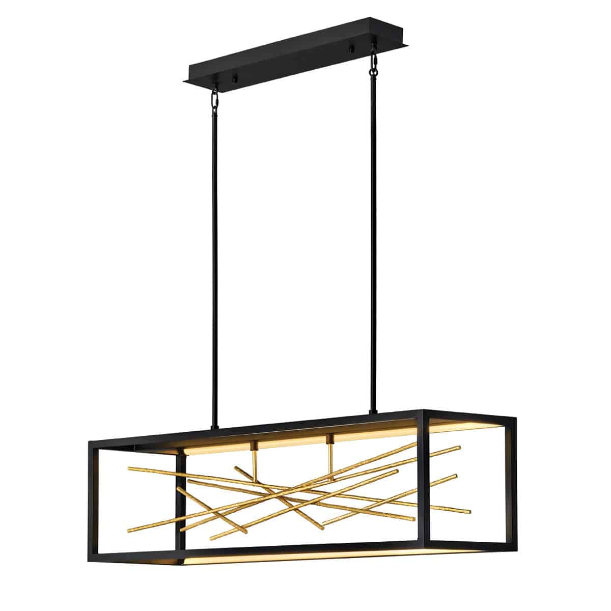 Quintiesse Styx Modern LED Island Pendant Light Black / Gold