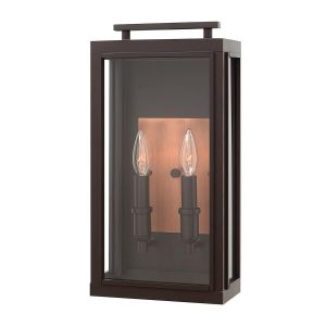 Quintiesse Sutcliffe medium 2 light outdoor wall box lantern in oil rubbed bronze main image