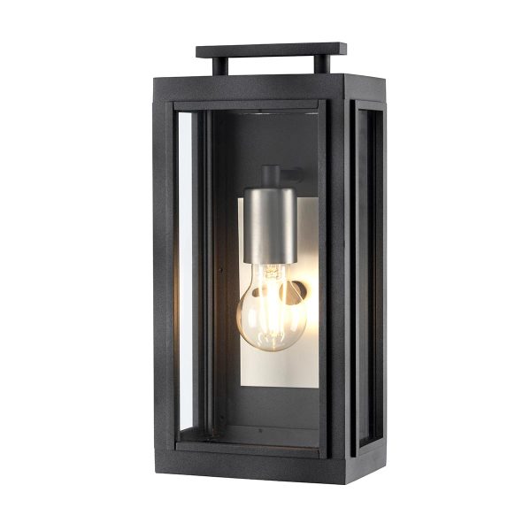 Quintiesse Sutcliffe small 1 light outdoor wall box lantern in aged zinc main image
