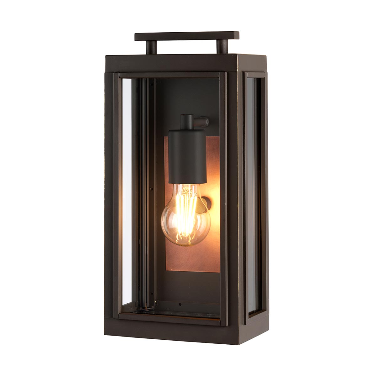 Sutcliffe Small 1 Light Outdoor Wall Box Lantern Oil Rubbed Bronze