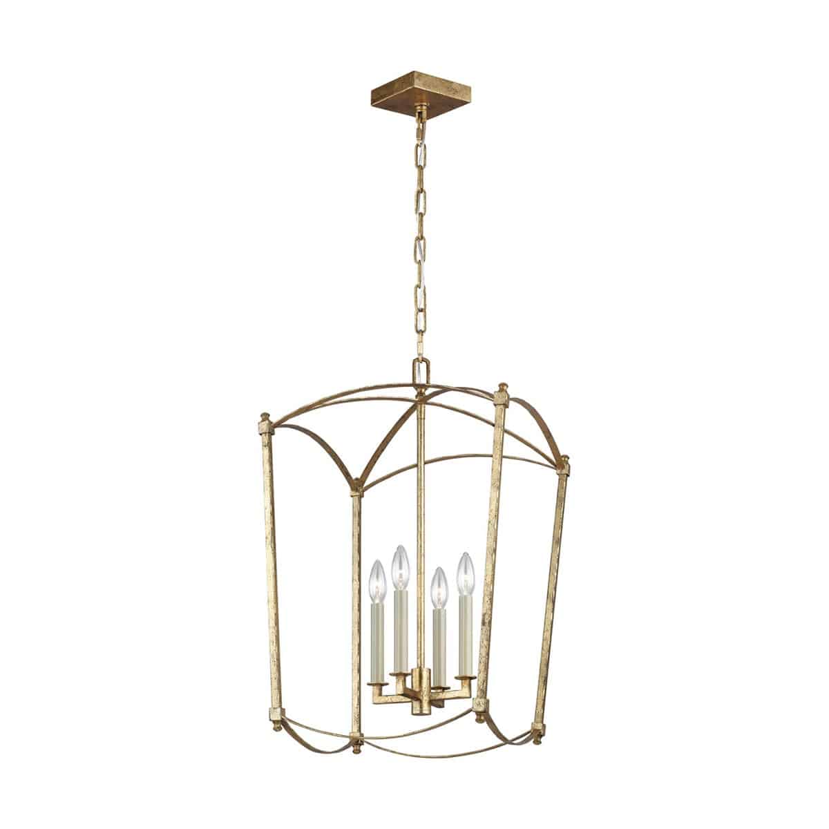 Quintiesse Thayer 4 Light Ironwork Ceiling Pendant Antique Gold