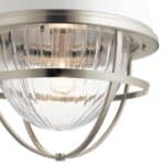 Quintiesse Tollis White 1 Light Large Kitchen Pendant Brushed Nickel