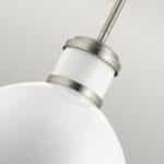 Quintiesse Tollis White 1 Light Large Kitchen Pendant Brushed Nickel