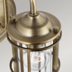 Urban Restoration 1 Lamp Antique Brass Bathroom Wall Light Clear Glass