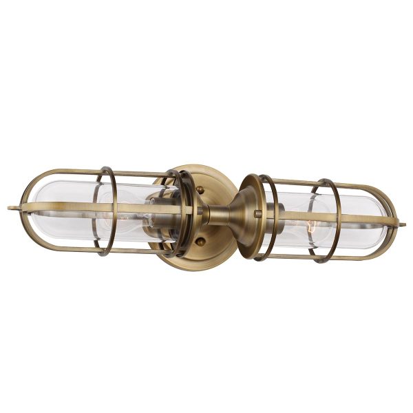 Quintiesse Urban Restoration 2 lamp antique brass bathroom wall light main image