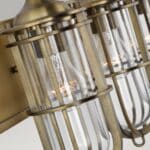 Urban Restoration 3 Lamp Antique Brass Bathroom Mirror Light Clear Glass