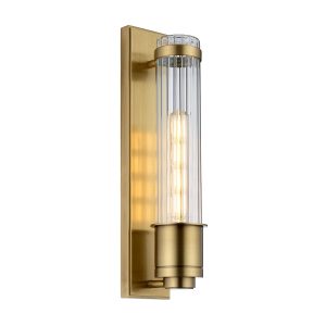 Quintiesse Wellington single aged brass finish Art Deco style bathroom wall light main image