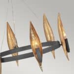 Quintiesse Willow 6 Light Chandelier Carbon Black / Deluxe Gold
