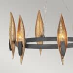 Quintiesse Willow 6 Light Chandelier Carbon Black / Deluxe Gold