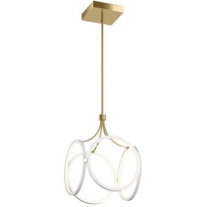 Quintiesse Ciri dimming LED ceiling pendant in white and gold full height
