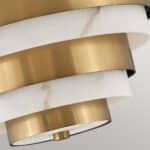 Echelon Art Deco Style 3 Light Semi Flush Ceiling Light Satin Brass