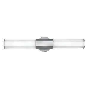 Quintiesse Facet 2 light LED bathroom wall light in polished chrome on white background