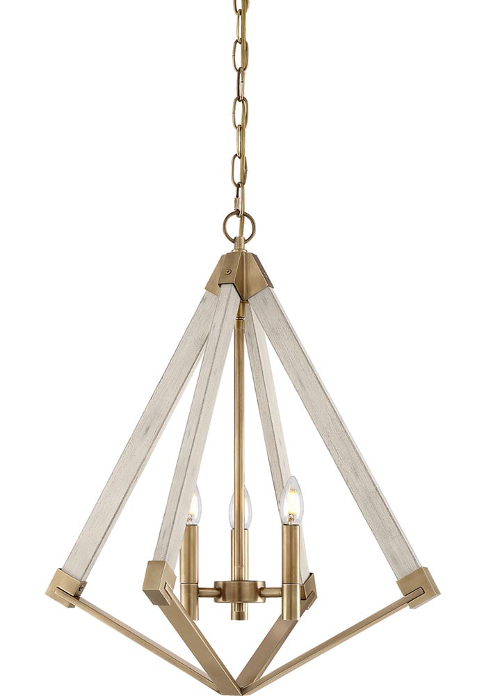 Quoizel View Point 3 Light Small Pendant Chandelier Weathered Brass