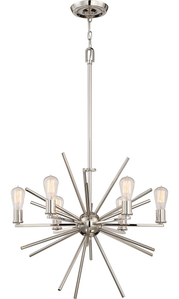 Quoizel Carnegie 6 Light Designer Pendant Chandelier Imperial Silver