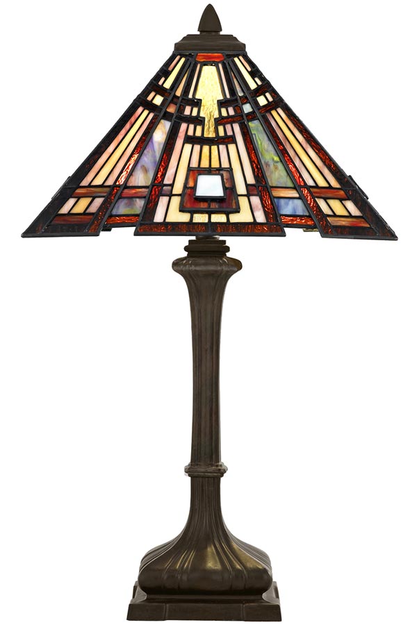 Quoizel Classic Craftsman Arts & Crafts 2 Light Tiffany Table Lamp