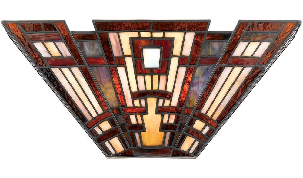 Quoizel Classic Craftsman Arts & Crafts 2 Light Tiffany Wall Lamp