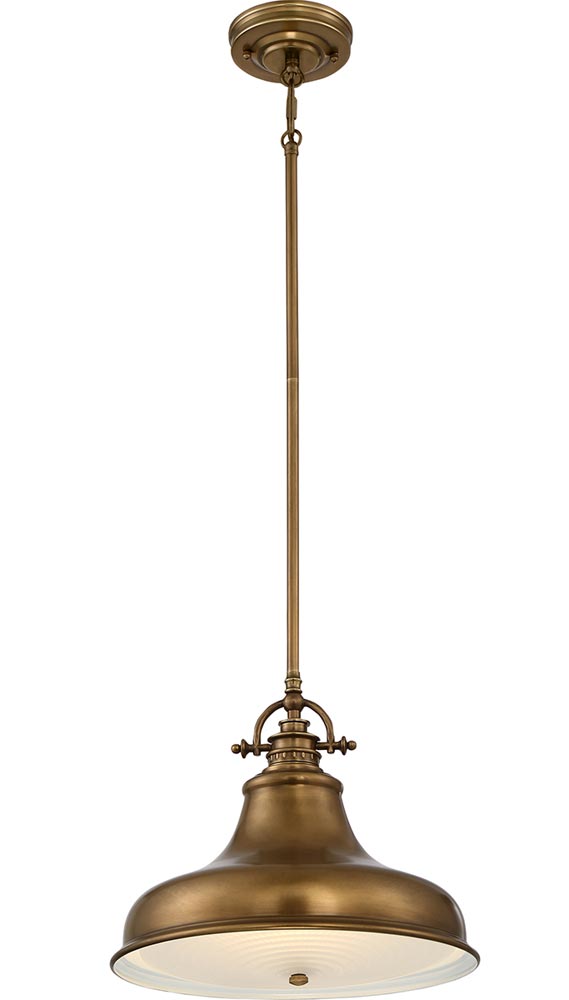 Quoizel Emery Medium Weathered Brass Industrial Pendant Light