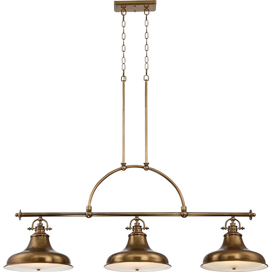 Quoizel Emery 3 Light Weathered Brass Industrial Island Pendant