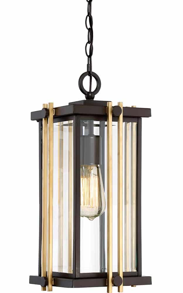 Quoizel Goldenrod Hanging Outdoor Porch Chain Lantern Western Bronze