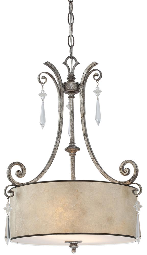 Quoizel Kendra Wrought Iron 2 Light Pendant Mottled Silver