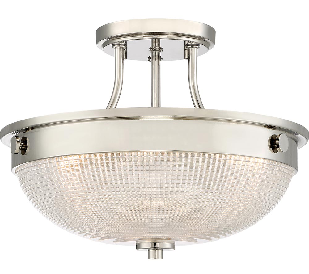 Quoizel Mantle 2 Light Semi Flush Ceiling Light Imperial Silver