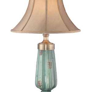 Quoizel Monteverde 1 Light Green Ceramic Table Lamp Caramel Shade