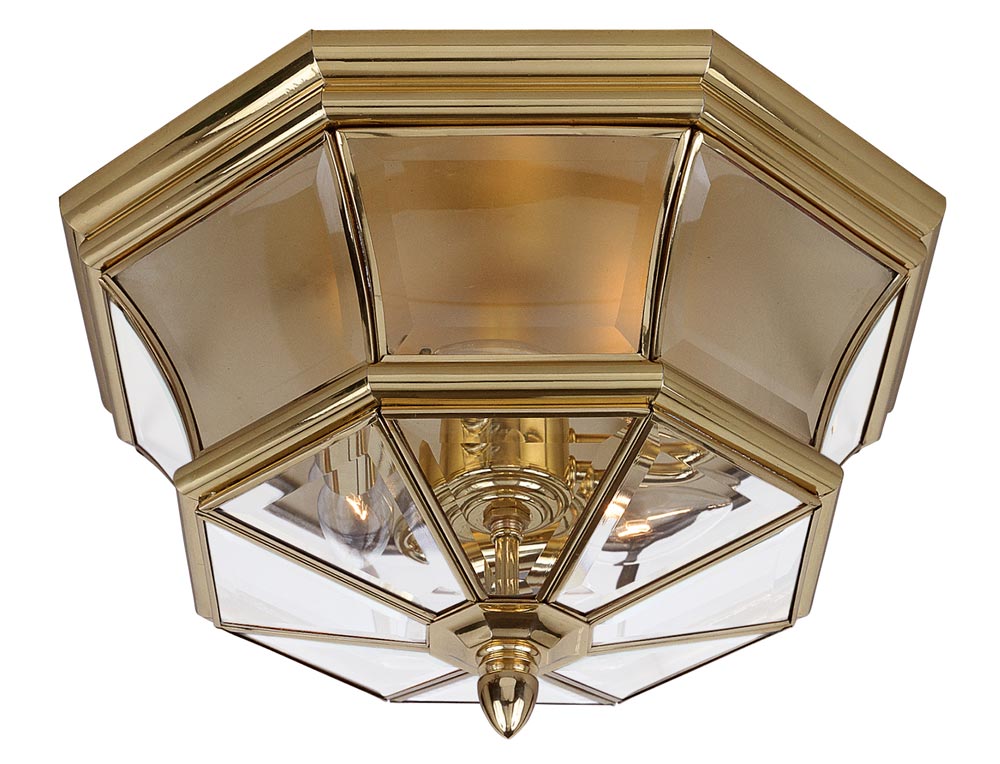 Quoizel Newbury 3 Light Flush Outdoor Porch Lantern Solid Brass