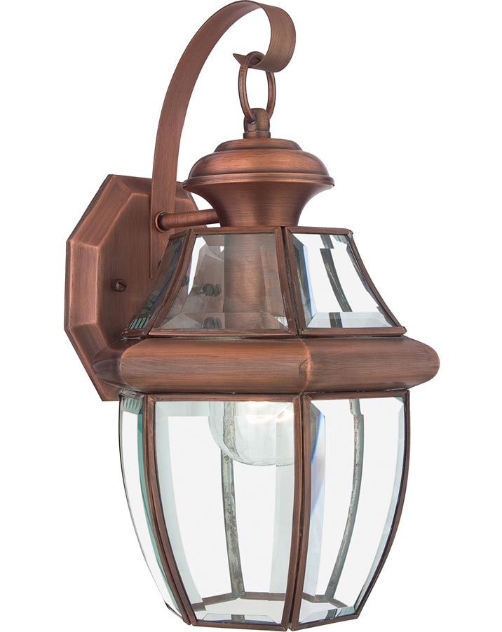 Quoizel Newbury 1 Light Medium Outdoor Wall Lantern Aged Copper
