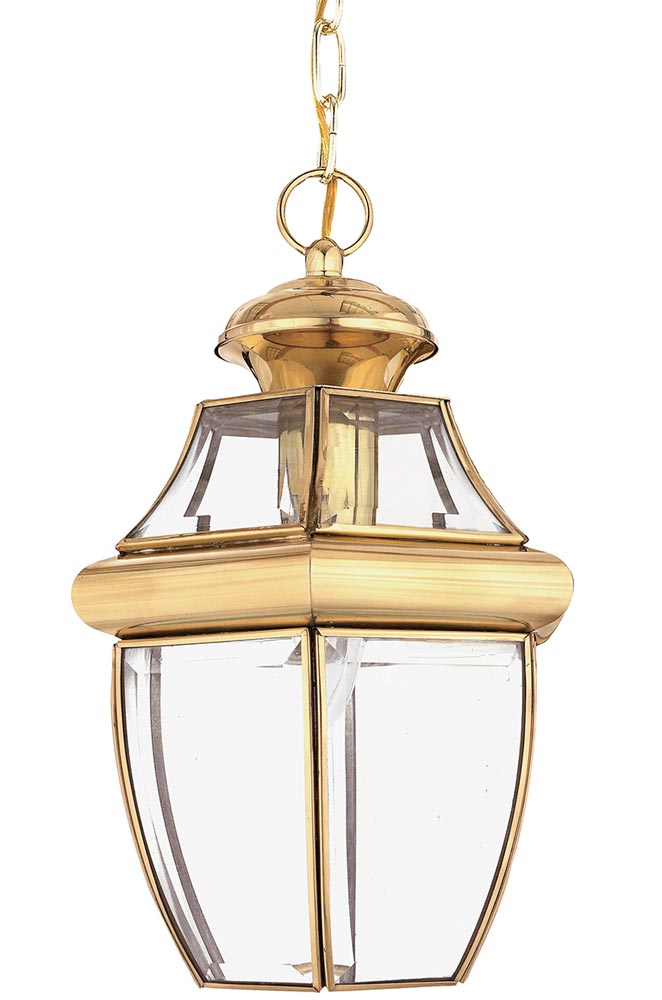 Quoizel Newbury 1 Light Medium Hanging Porch Lantern Solid Brass