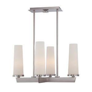 Quoizel Uptown Chelsea Loft 4 light chandelier in brushed nickel main image