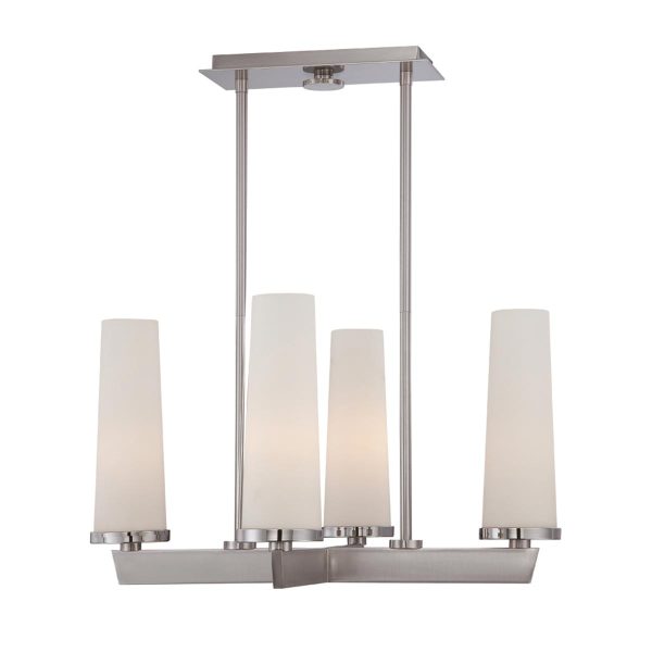 Quoizel Uptown Chelsea Loft 4 light chandelier in brushed nickel main image