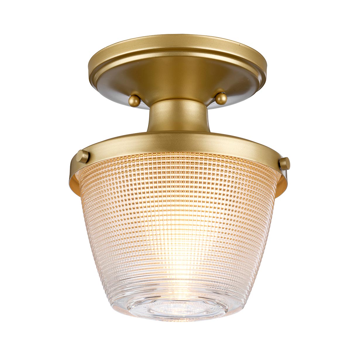 Quoizel Dublin 1 Lamp Semi Flush Bathroom Ceiling Light Painted Brass