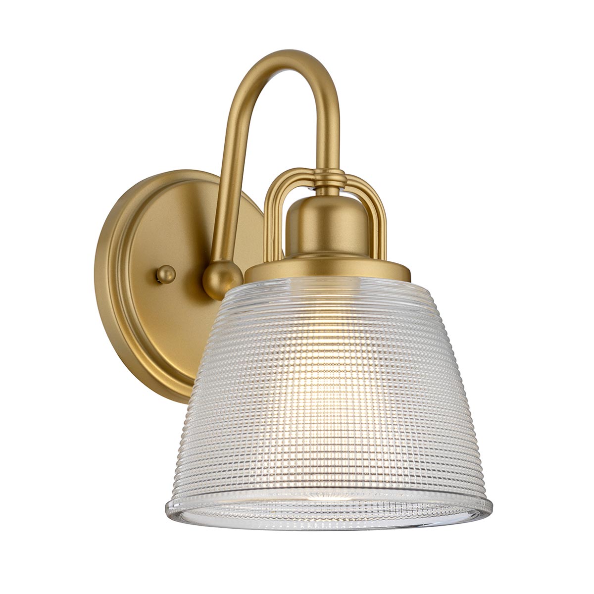 Quoizel Dublin 1 Lamp Painted Brass Bathroom Wall Light Textured Glass