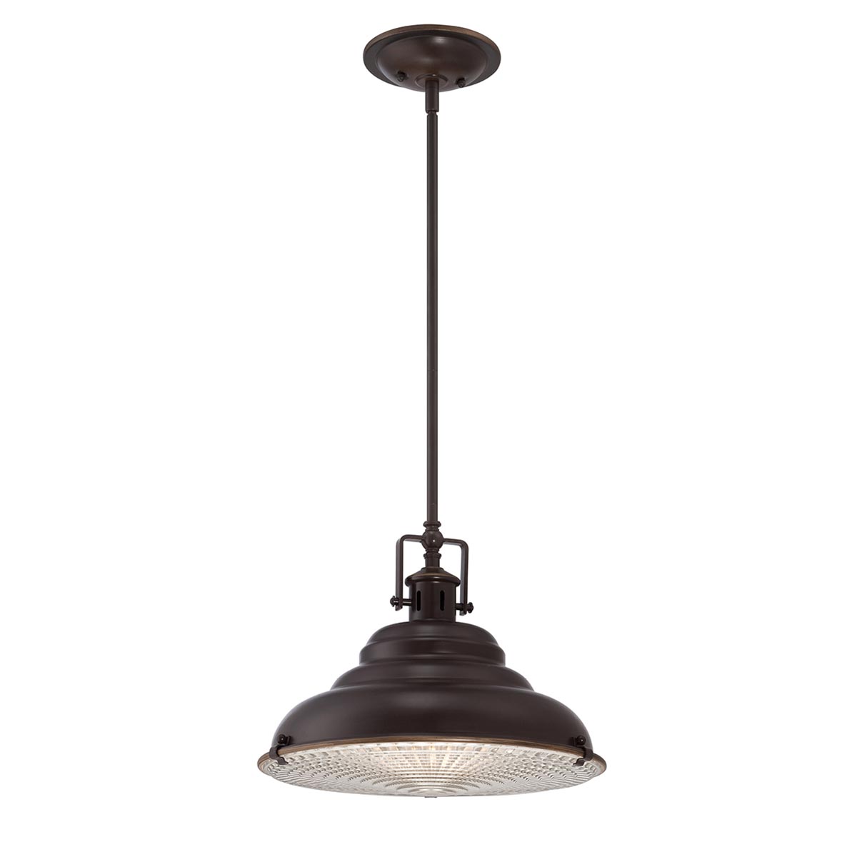 Quoizel East Vale 1 Light Large Industrial Style Pendant Palladian Bronze