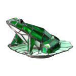 Quoizel Tiffany Art Glass Handmade Frog Table Lamp Green & White