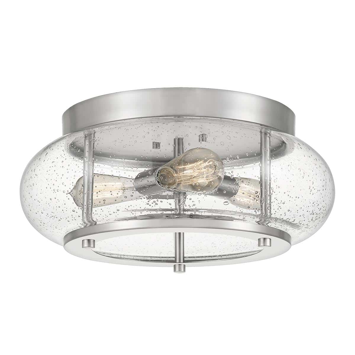 Quoizel Trilogy 3 Light Medium Flush Low Ceiling Light Brushed Nickel