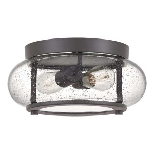 Quoizel Trilogy 2 light small flush low ceiling light in old bronze