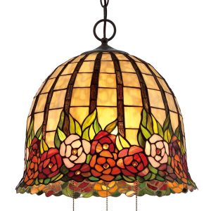 Quoizel Rosecliffe 3 Light Tiffany Pendant Ceiling Light Imperial Bronze