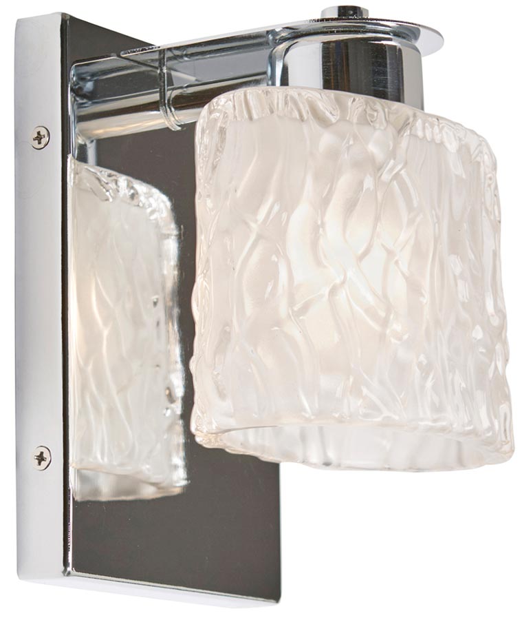 Quoizel Seaview Chrome 1 Light Bathroom Wall Light Frosted Glass