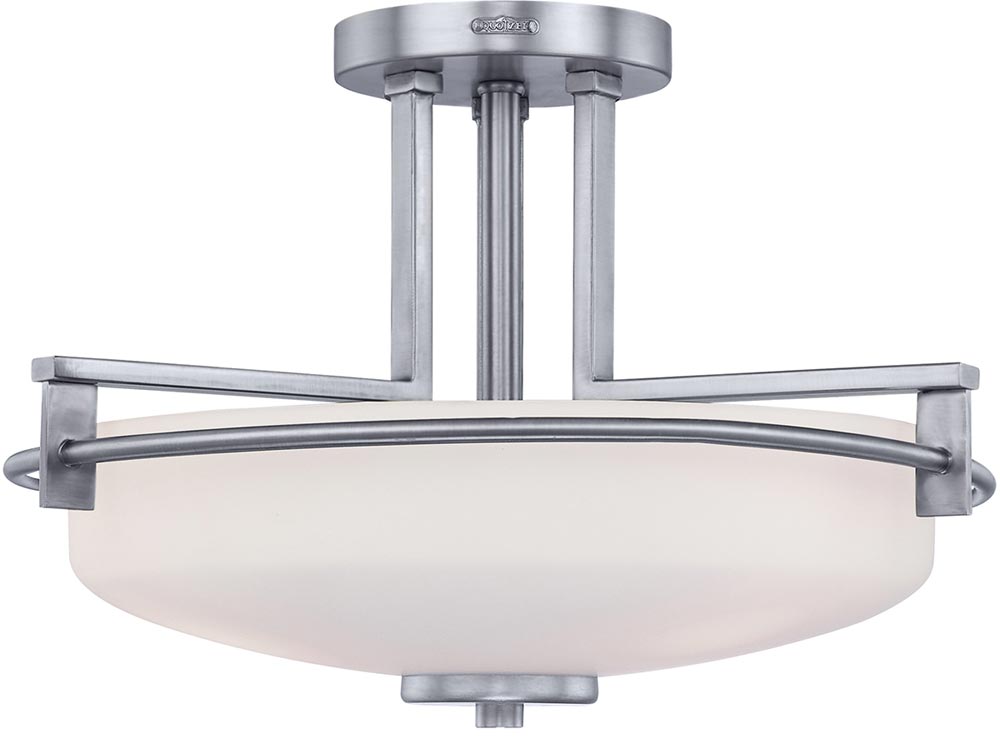 Quoizel Taylor Chrome Semi Flush 3 Light Bathroom Ceiling Light IP44