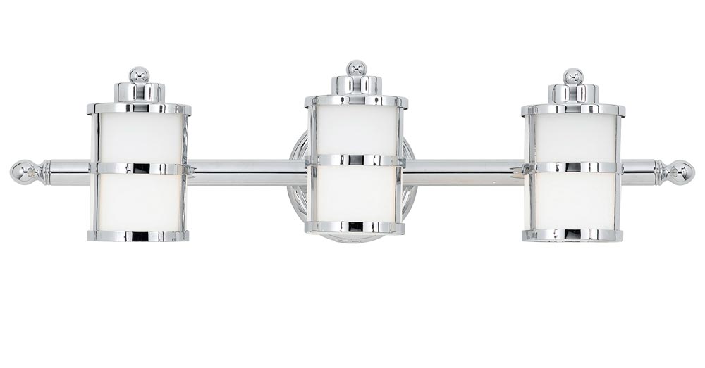 Quoizel Tranquil Bay 3 Light Bathroom Over Mirror Light Polished Chrome