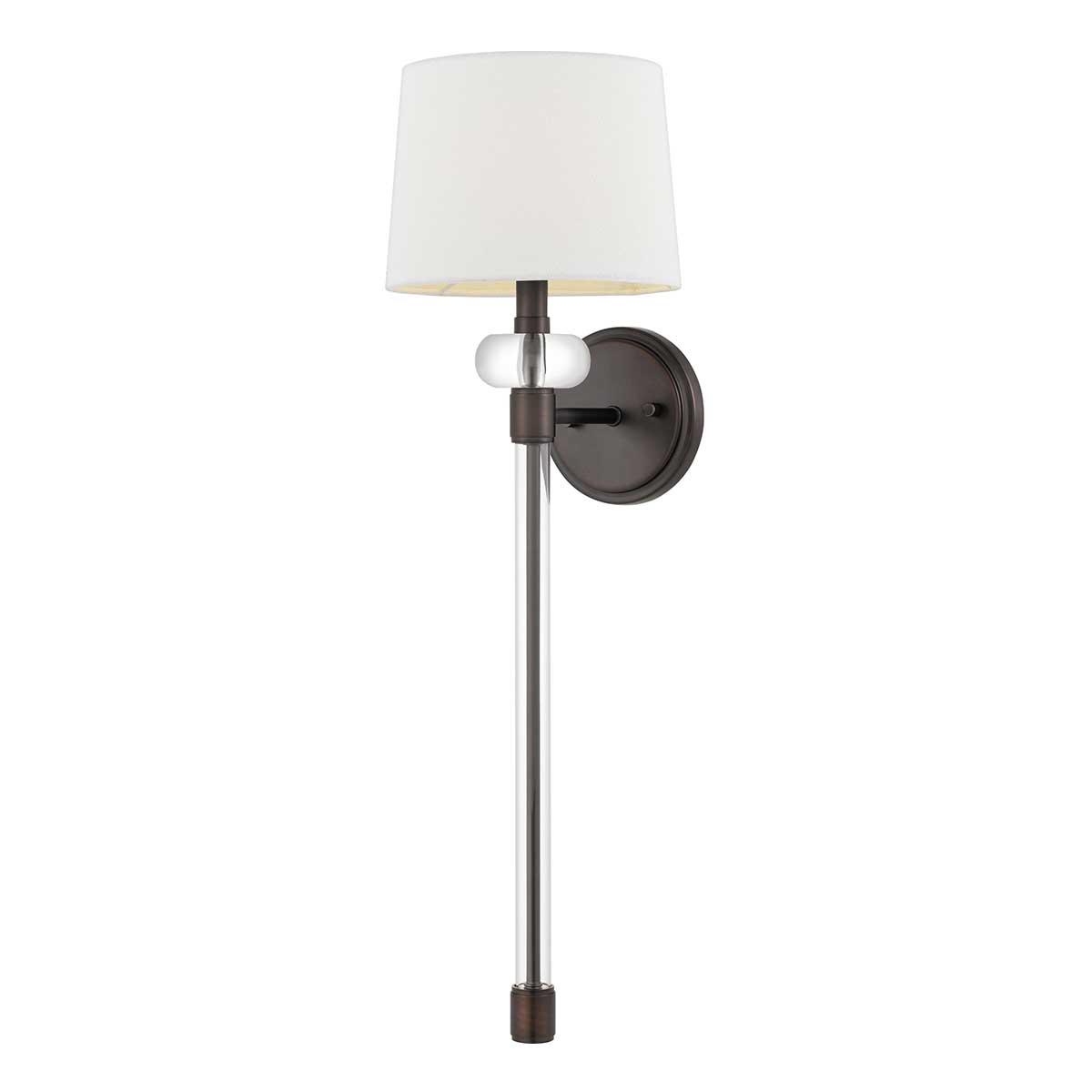 Quoizel Barbour Single Harbor Bronze Wall Light With White Shade