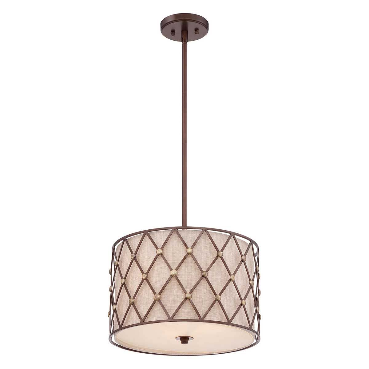 Quoizel Brown Lattice 1 Light Small Pendant Copper Canyon Finish
