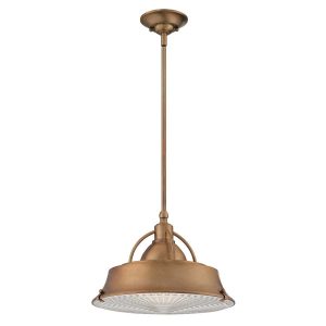 Cody dual mount 2 light mystic copper industrial pendant, full height on white background.