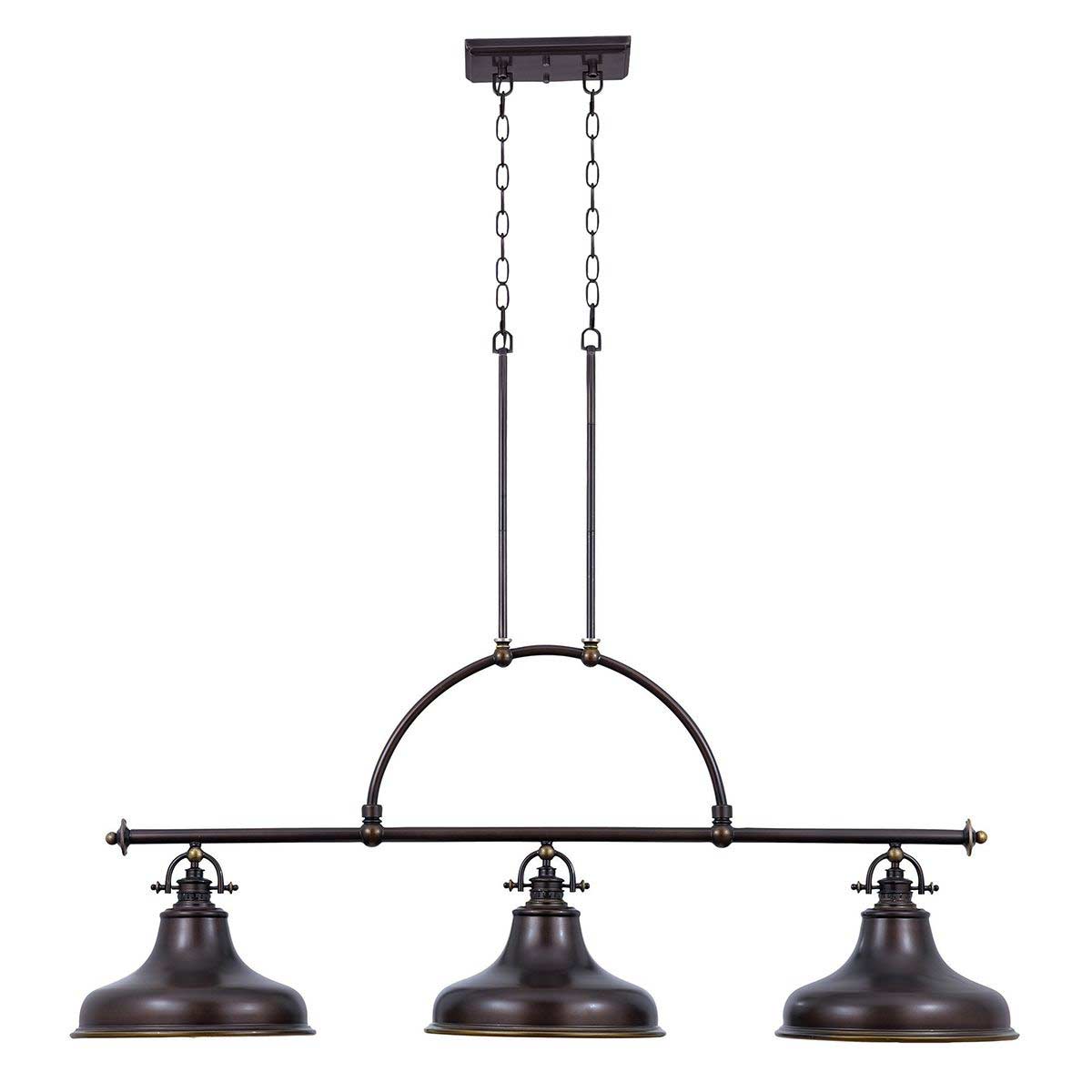 Quoizel Emery 3 Light Palladian Bronze Industrial Island Pendant