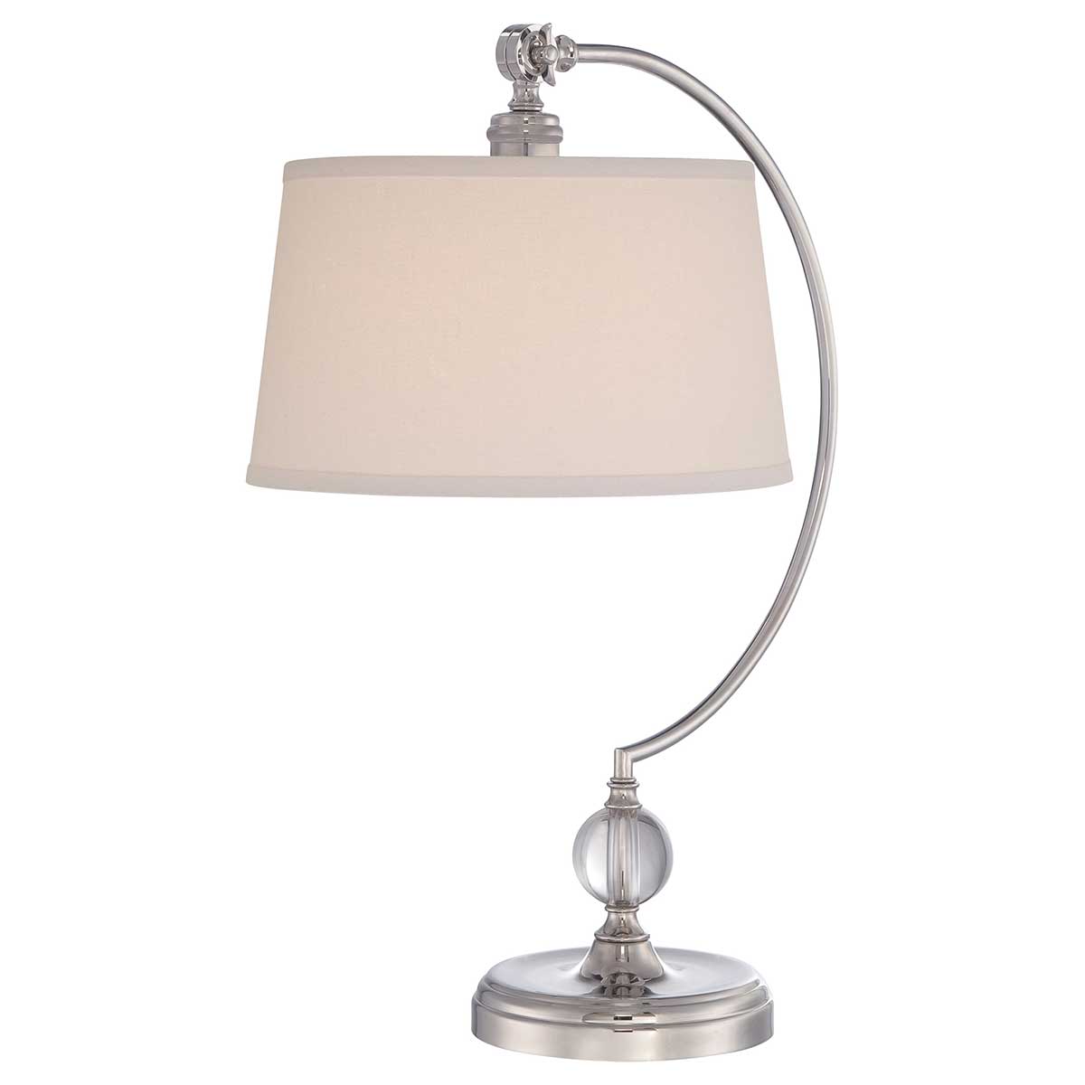 Quoizel Jenkins Polished Nickel Table Lamp With Ivory Shade