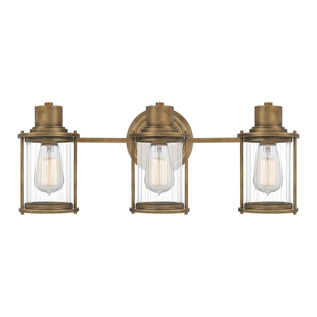 Riggs 3 Light Bathroom Wall Light Weathered Brass Finish