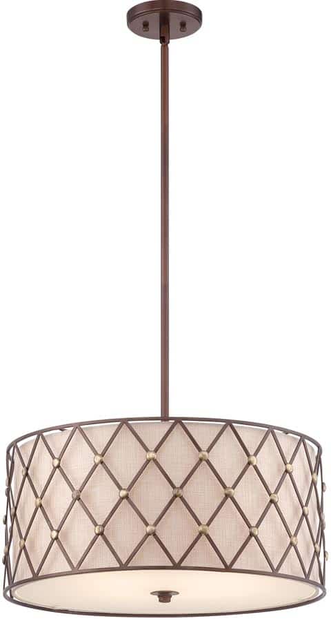 Quoizel Brown Lattice 4 Light Large Pendant Copper Canyon Finish