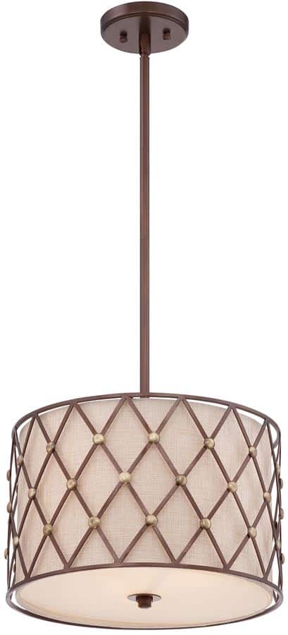 Quoizel Brown Lattice 3 Light Medium Pendant Copper Canyon Finish